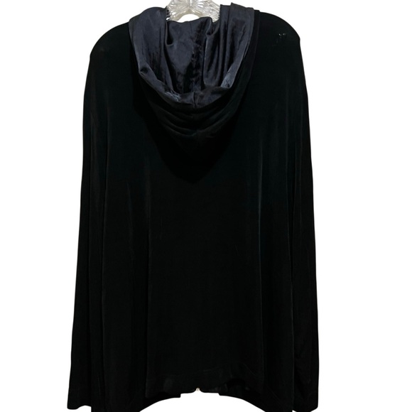 Vikki Vi jacket hoodie black pockets slinky zip front LS Sz 3X - Picture 4 of 4